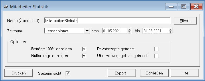 Bericht Mitarbeiter Statistik